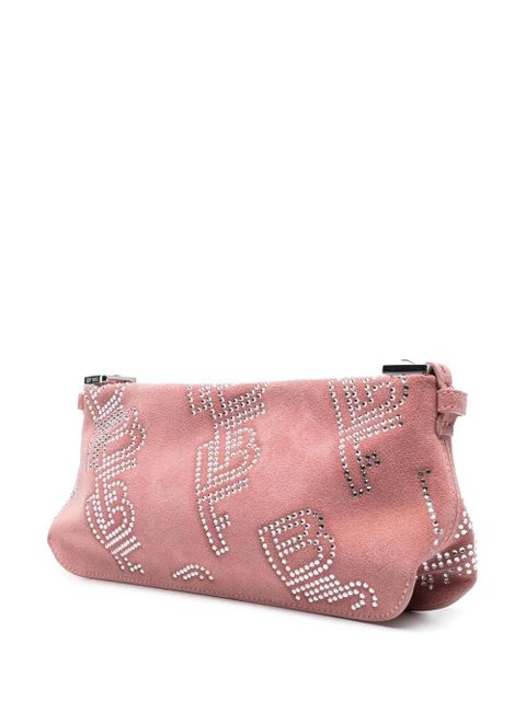 BY FAR Rachel logo-stud shoulder bag - Pink