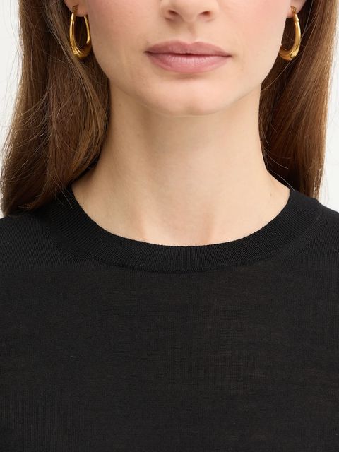 BOSS t-shirt wełniany damski kolor czarny 50544996