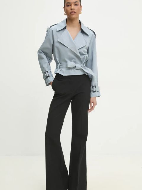 Answear.LAB trencz kolor niebieski przejściowa oversize