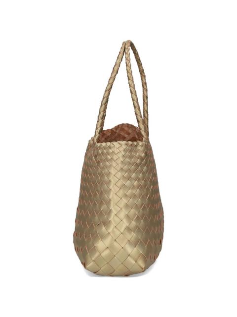 DRAGON DIFFUSION woven braided leather tote bag - Gold