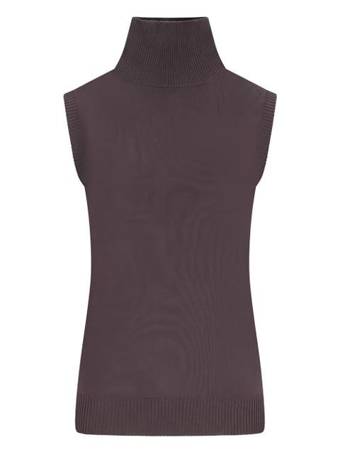 Sportmax Vertigo turtleneck sleeveless top - Brown - zdjęcie produktu nr 1