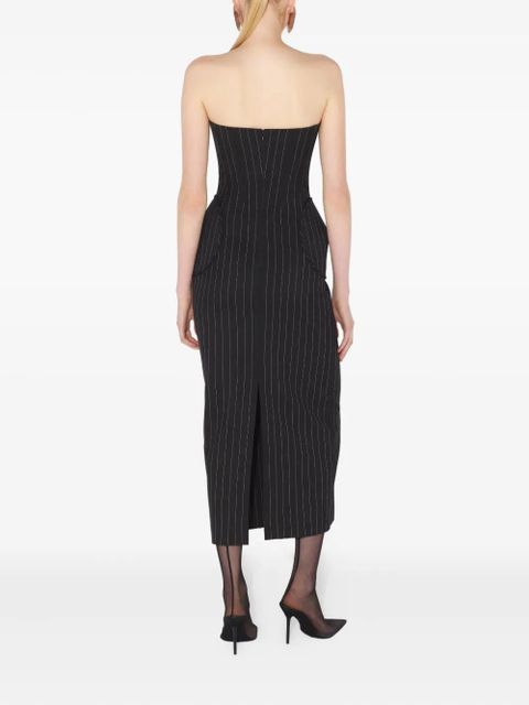 Jean Paul Gaultier pinstripe midi dress - Black