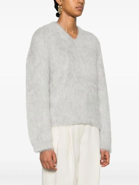 TOTEME brushed V-neck jumper - Grey