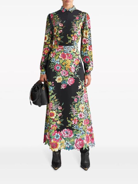 ETRO floral-print cotton maxi skirt - Black - zdjęcie produktu nr 2