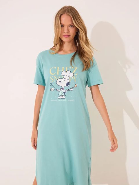 women'secret piżama bawełniana damska kolor turkusowy bawełniana 4442106 - zdjęcie produktu nr 1