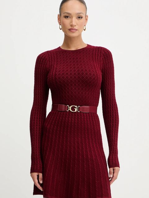 Guess sukienka HANA kolor bordowy mini dopasowana W5BK68 Z2YJ2 - zdjęcie produktu nr 1