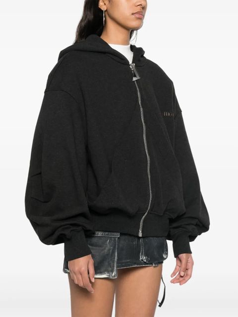 The Attico logo-appliqué hoodie - Black