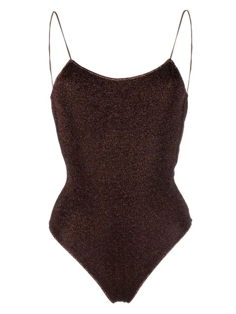 Oséree shimmer-effect swimsuit - Brown - zdjęcie produktu nr 1