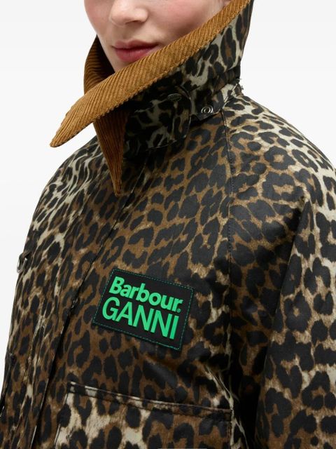 GANNI x Barbour corduroy-collar jacket - Brown