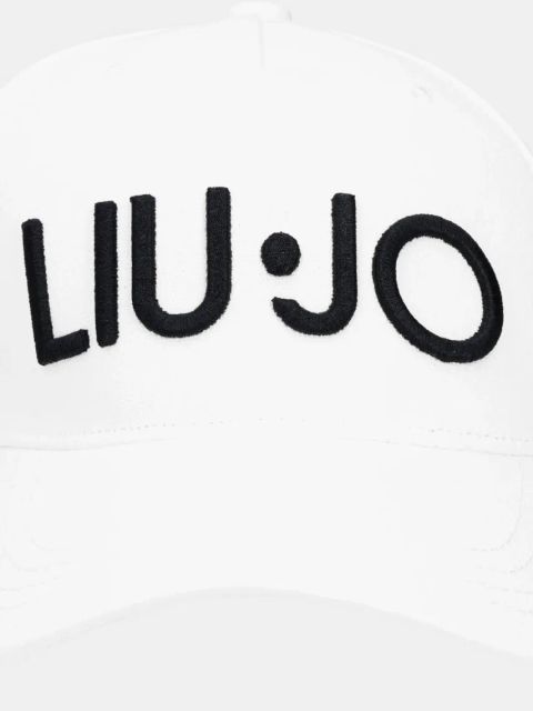 Liu Jo czapka z daszkiem damska kolor biały gładka VA5201.T0300