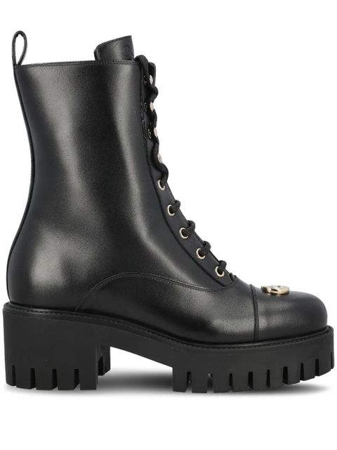 Gucci round-toe lace-up boots - Black - zdjęcie produktu nr 1