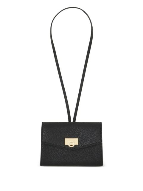 Ferragamo leather card holder charm - Black - zdjęcie produktu nr 1