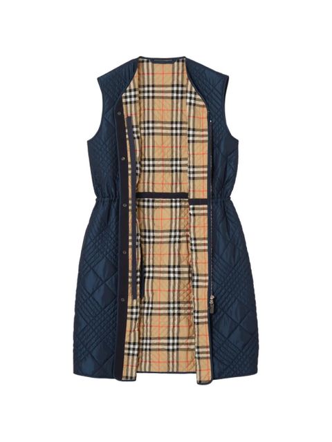 Burberry micro Check-stitch nylon blend gilet - Blue - zdjęcie produktu nr 2