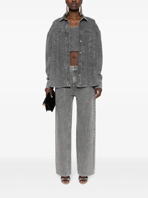 ROTATE BIRGER CHRISTENSEN rhinestone-embellished denim shirt - Grey