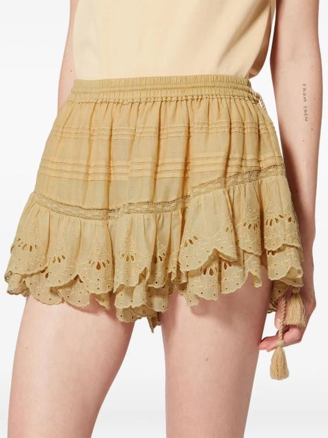 MARANT ÉTOILE Puria ruffled shorts - Yellow - zdjęcie produktu nr 2