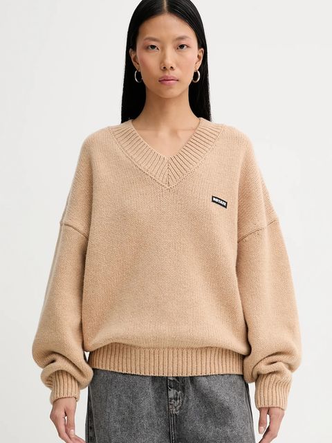 Rotate sweter wełniany kolor beżowy 1147631753 - zdjęcie produktu nr 1