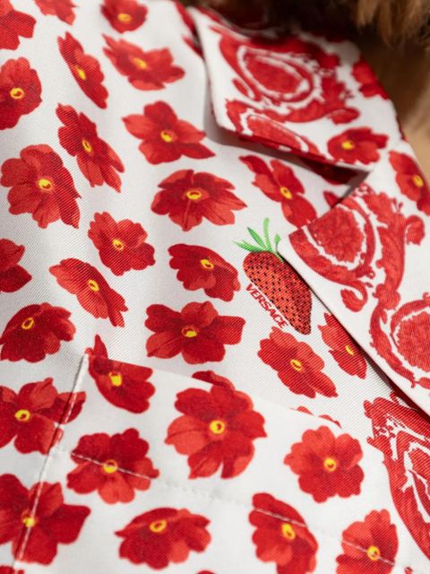 Versace Strawberry Garden silk shirt - White