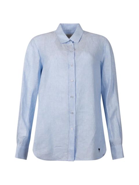 Weekend Max Mara logo-embroidered linen shirt - Blue - zdjęcie produktu nr 1