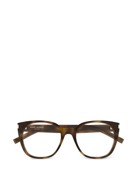 Saint Laurent Eyewear round-frame glasses - Brown - zdjęcie produktu nr 1