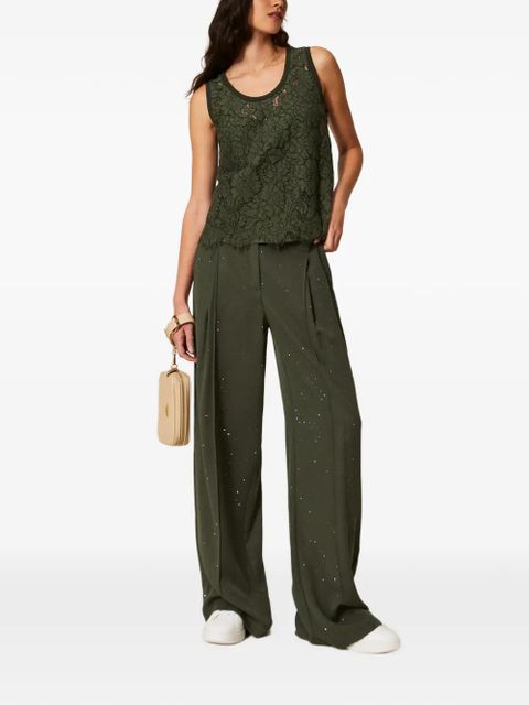 TWINSET studded twill trousers - Green - zdjęcie produktu nr 2