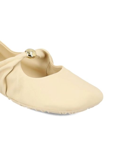 LOEWE Pebble Soft pleated knot ballet flats - Neutrals - zdjęcie produktu nr 2