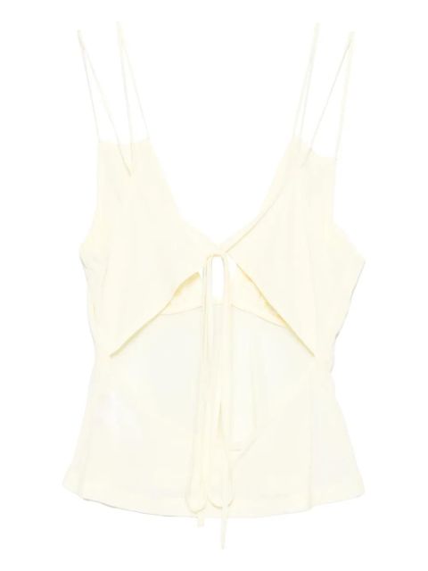 Paris Georgia Bernie tie-front ruffled camisole - Yellow - zdjęcie produktu nr 2
