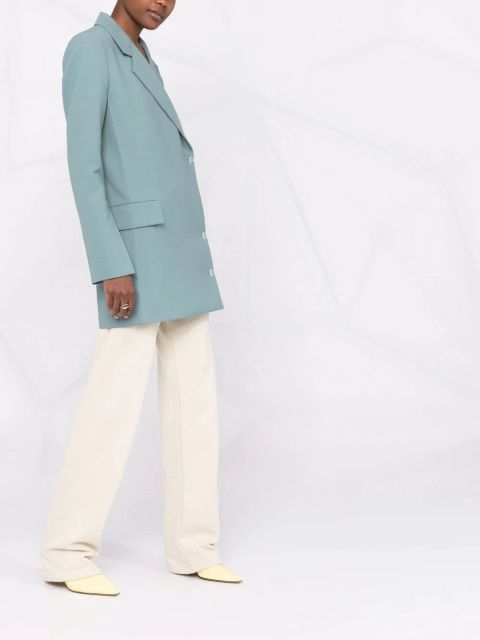 Off-White Cardbox wrap blazer - Green
