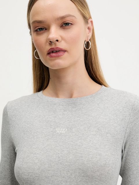 Guess Jeans longsleeve kolor szary W5BP01 KA0H1