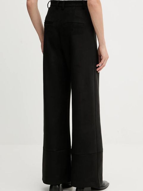 Bardot spodnie damskie kolor czarny dzwony high waist 58936PB4