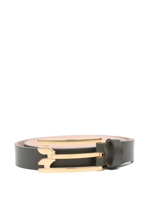 Victoria Beckham logo-buckle leather belt - Green - zdjęcie produktu nr 1