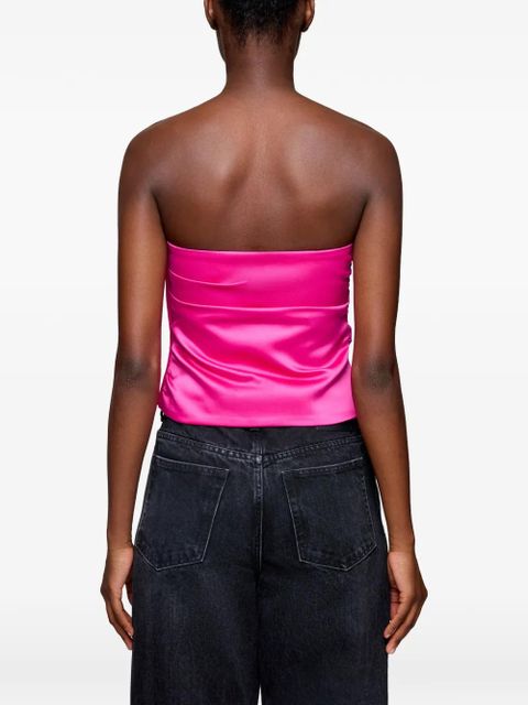 GANNI ruched bandeau top - Pink