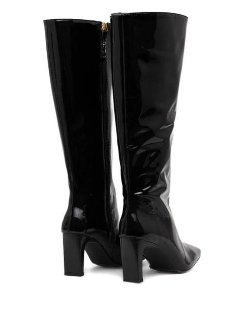 ALOHAS 75mm patent-leather knee-high boots - Black
