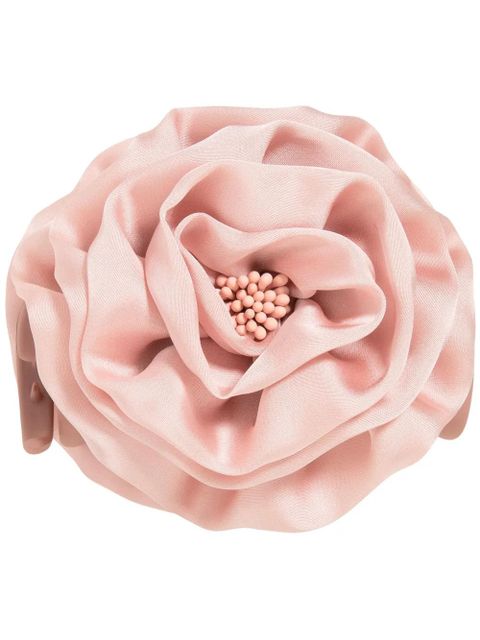 Jennifer Behr Rose floral-appliquéd jaw clip - Pink - zdjęcie produktu nr 1