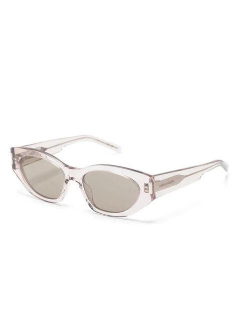 Saint Laurent Eyewear Bold Geo oval-frame sunglasses - Neutrals - zdjęcie produktu nr 2