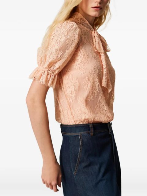 TWINSET lace bow shirt - Pink