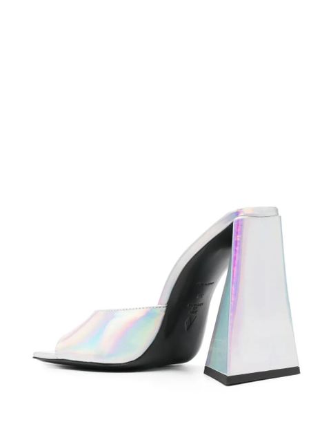 The Attico 115mm Devon holographic sandals - Silver