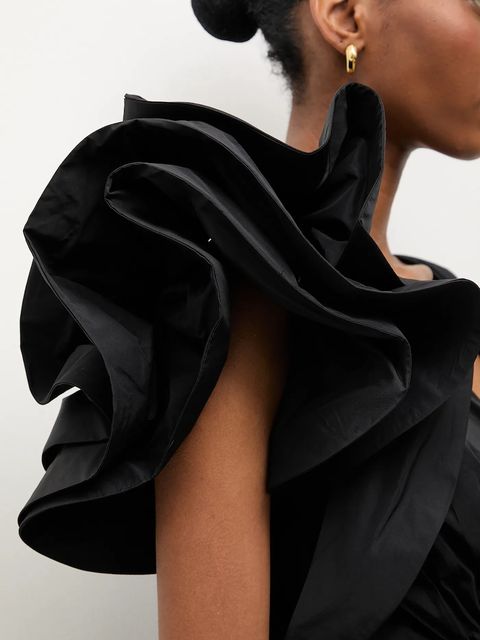 Answear.LAB sukienka kolor czarny maxi rozkloszowana