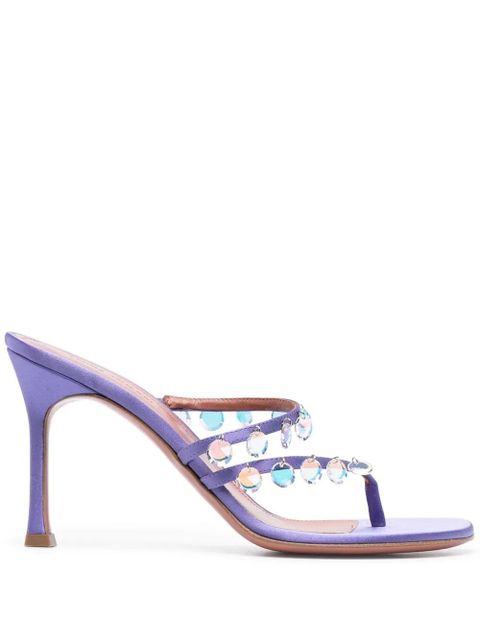 Amina Muaddi Tina 105 mm crystal sandals - Purple - zdjęcie produktu nr 1