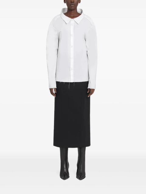 MM6 Maison Margiela oversized-collar frayed-hem shirt - White