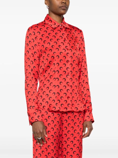 Marine Serre Crescent Moon-print shirt - Red