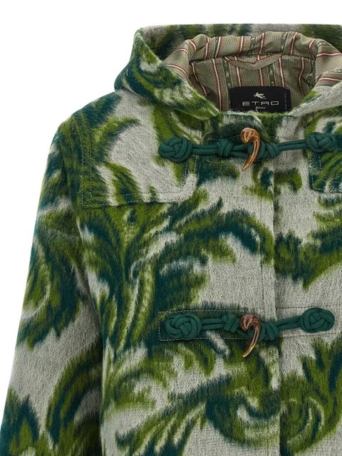 ETRO patterned toggle coat - Green