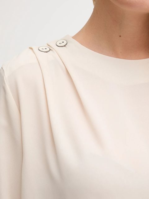 Gaudi bluzka damska kolor beżowy gładka 521FD45032