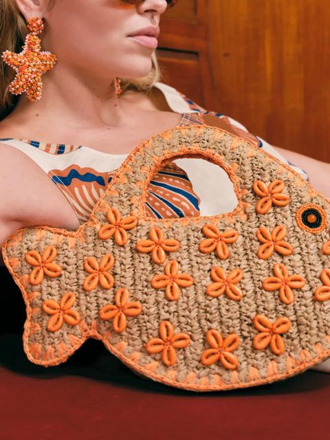 Simon Miller Puka flower-appliqué fish tote bag - Neutrals - zdjęcie produktu nr 2