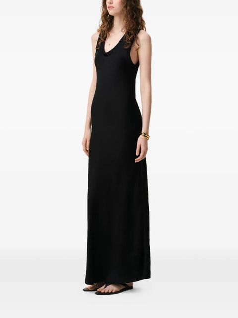 AMI Paris ribbed-trim maxi tank dress - Black