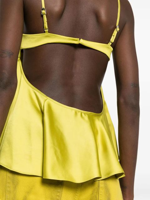 The Attico charmeuse crop top - Green