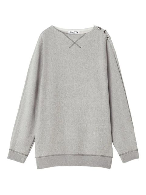 Lanvin button-detailed boat-neck sweater - Grey - zdjęcie produktu nr 1