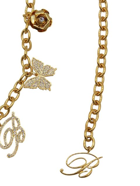 Blumarine rose-butterfly chain belt - Gold