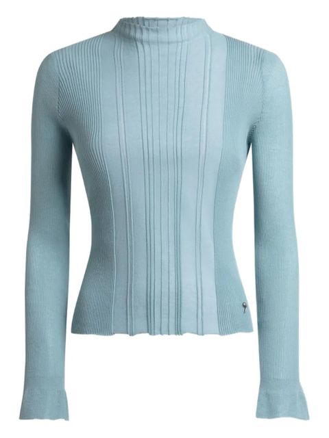 ETRO raised-collar jacquard sweater - Blue - zdjęcie produktu nr 1