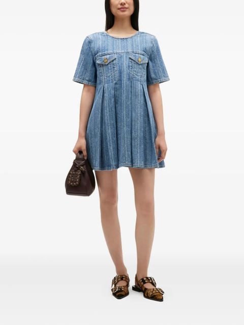 GANNI pleated denim dress - Blue - zdjęcie produktu nr 2