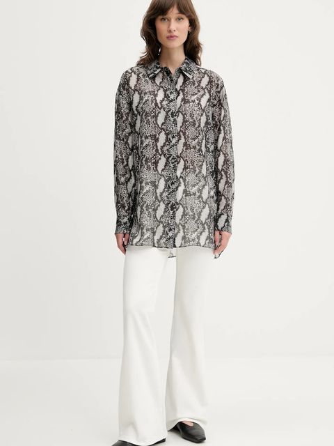 IRO koszula damska kolor czarny relaxed z kołnierzykiem klasycznym WM18ALOUNE - zdjęcie produktu nr 2